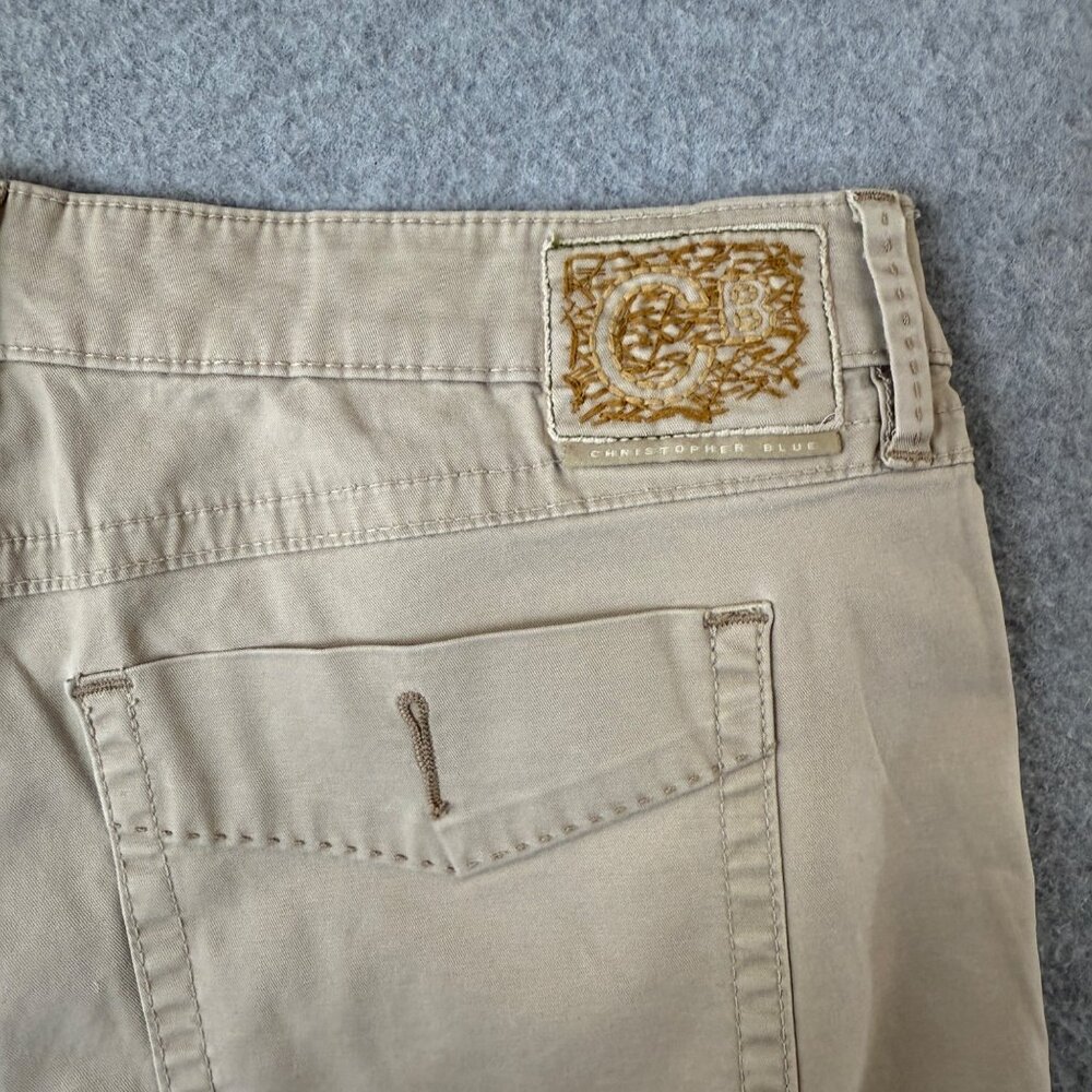 Christopher Blue‎ Womens Cropped Khaki Tan Pants Classic Casual Capri Size 10 - Picture 10 of 15